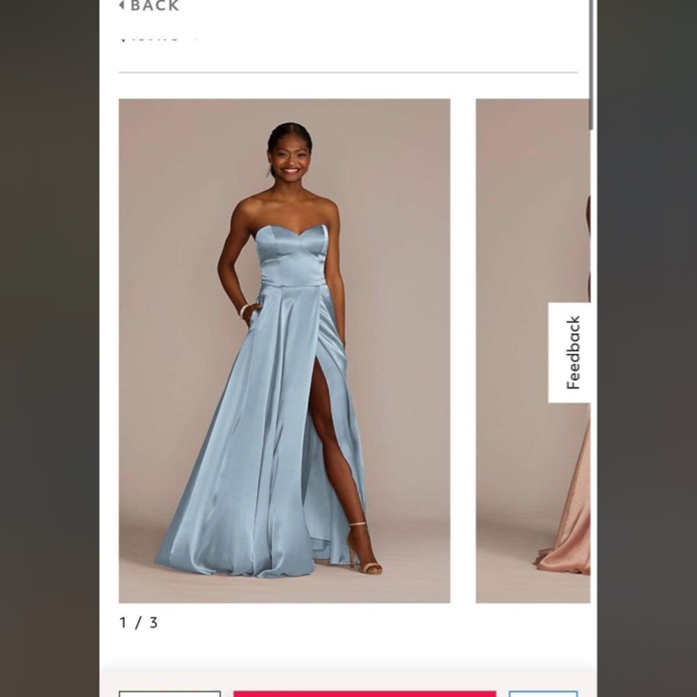 Galina Signature Strapless Bridesmaid Dress from David’s Bridal-Dusty Blue.